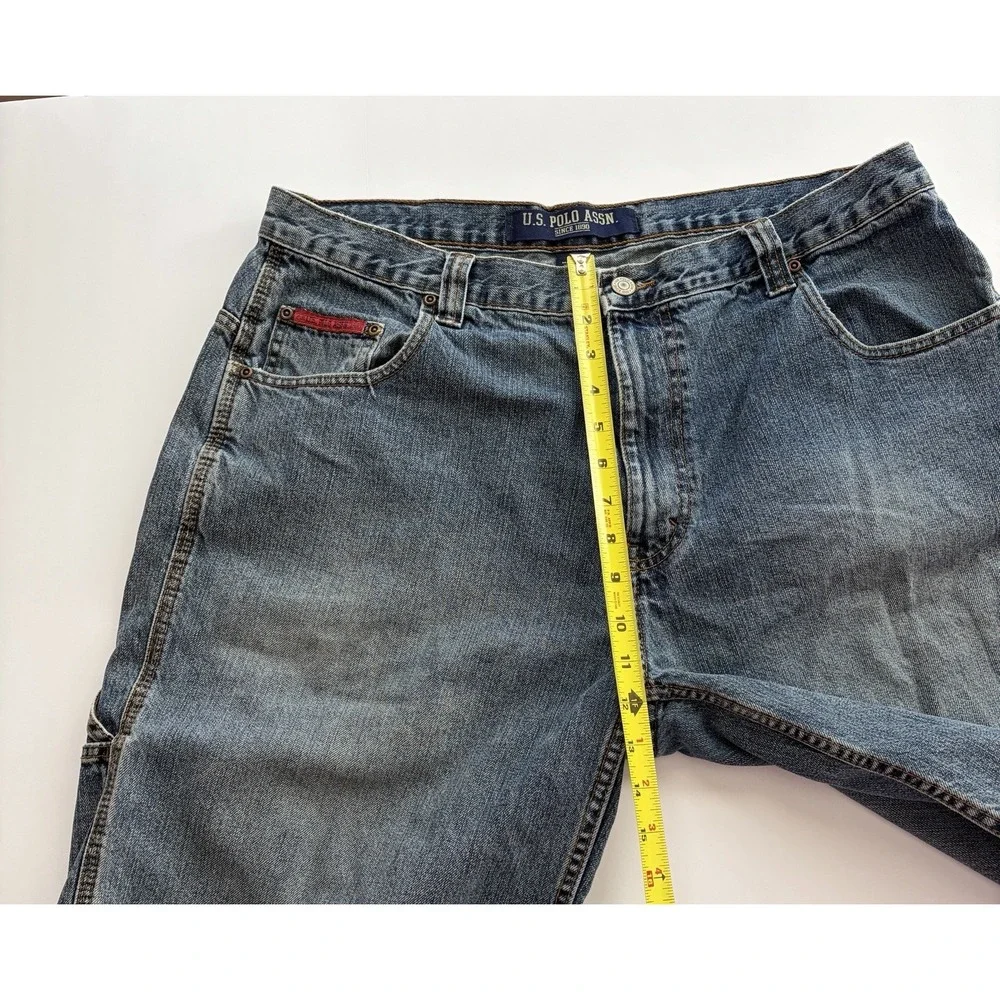 Vintage Y2K US POLO ASSN Denim Jean Shorts Mens‎ 38 Baggy Carpenter Retro Jorts